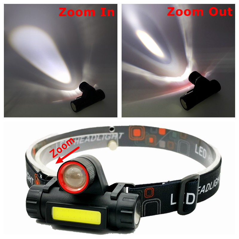 MingRay 2020 nou design 2 în 1 USB reîncărcabil cu lumeni mari COB far lampă LED cu zoom cu magnet pentru urgență auto