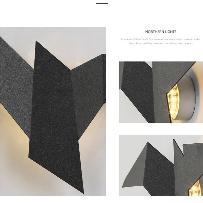 Putnu sienas lampa Ziemeļvalstu LED dzīvojamās istabas fona siena pie gultas Mājas apdare Atmosfēras lampa iekštelpu apgaismojuma sienas lampiņa