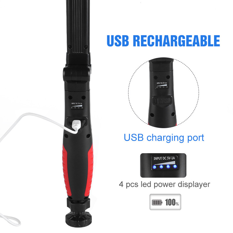 Összecsukható 30 W-os COB LED vészhelyzeti zseblámpa Smart 3000 mAh USB újratölthető munkalámpa 180°-os ellenőrző lámpa 5 üzemmódú kempinglámpás