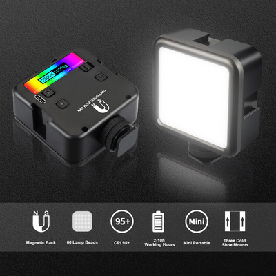 Svetlá pre videokamery Prenosné mini vreckové výplňové svetlo Vlog Fotografia LED Výkonné svietidlo Nabíjateľná lampa Kempovacie svetlo