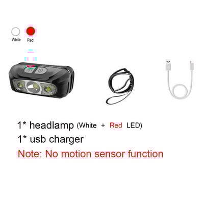 5W XPE LED Mini far de alergare Senzor de mișcare Cap de pescuit Lanternă 600mA USB Cort de camping Lanternă SOS Iluminare intermitentă