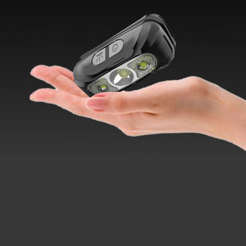 5W XPE LED Mini far de alergare Senzor de mișcare Cap de pescuit Lanternă 600mA USB Cort de camping Lanternă SOS Iluminare intermitentă