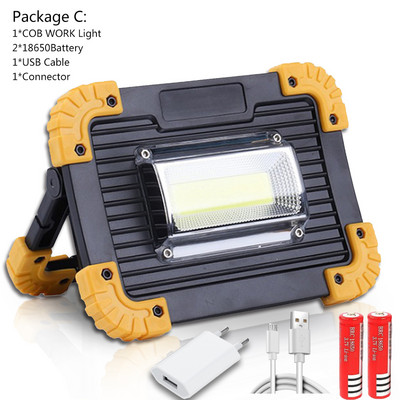 100 W-os COB munkalámpa LED-es hordozható lámpás vízálló 4 üzemmódú vészhelyzeti hordozható spotlámpa újratölthető reflektor kempingvilágításhoz