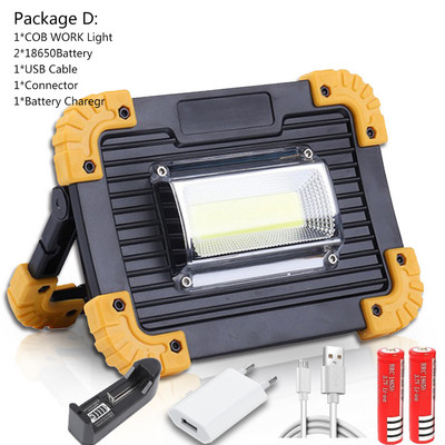 100 W-os COB munkalámpa LED-es hordozható lámpás vízálló 4 üzemmódú vészhelyzeti hordozható spotlámpa újratölthető reflektor kempingvilágításhoz