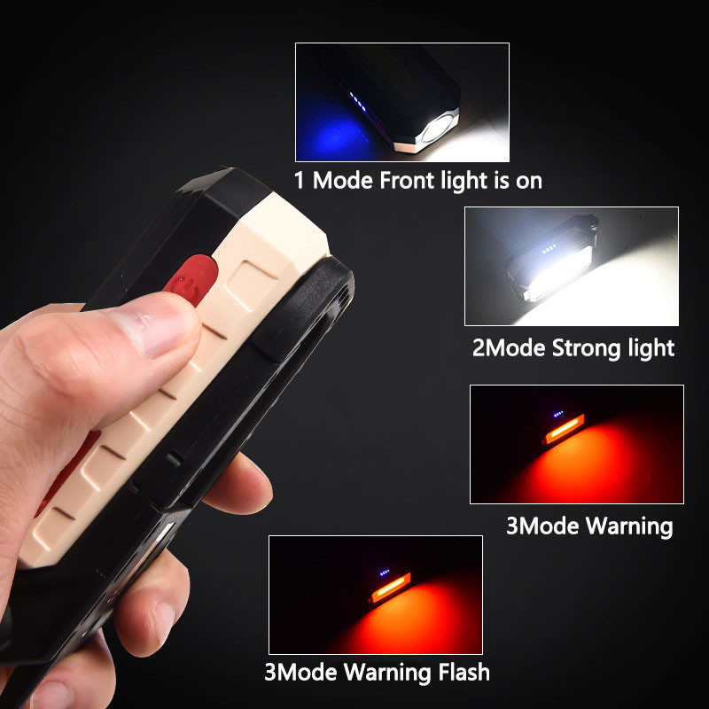 Lanternă de lucru COB reîncărcabilă prin USB Lanternă LED portabilă, reglabilă, rezistentă la apă, design cu magnet cu afișaj de putere