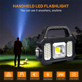 Lanternă solară de mână, reîncărcabilă prin usb, pentru camping, fară de căutare cu LED-uri super-luminoasă, impermeabilă, portabilă, de urgență