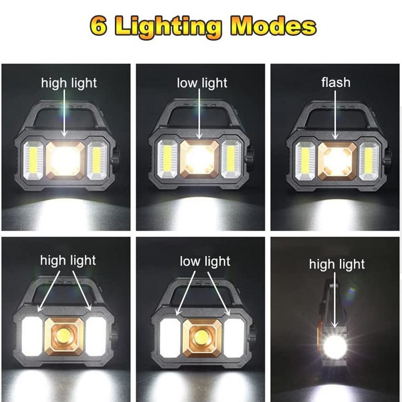 Lanternă solară de mână, reîncărcabilă prin usb, pentru camping, fară de căutare cu LED-uri super-luminoasă, impermeabilă, portabilă, de urgență