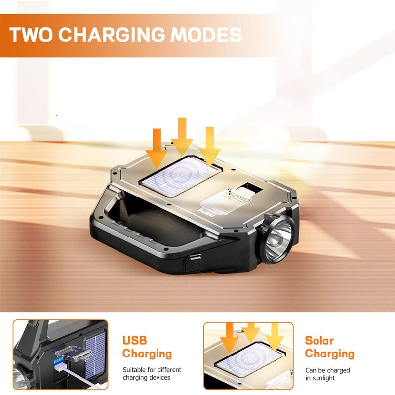Lanternă solară de mână, reîncărcabilă prin usb, pentru camping, fară de căutare cu LED-uri super-luminoasă, impermeabilă, portabilă, de urgență