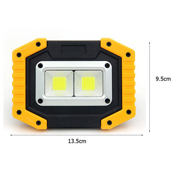 Φορητό Led Spotlight Super Bright Led Φως εργασίας Επαναφορτιζόμενο USB για Υπαίθριο Φωτιστικό Κάμπινγκ Φακός LED με δυνατότητα ρύθμισης φωτισμού COB
