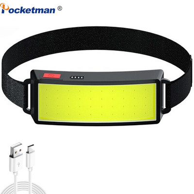 Laia valgusvihuga, tugeva võimsusega COB LED-esituli USB-laetav esilatern kaasaskantav esilamp Sisseehitatud akuga esituli