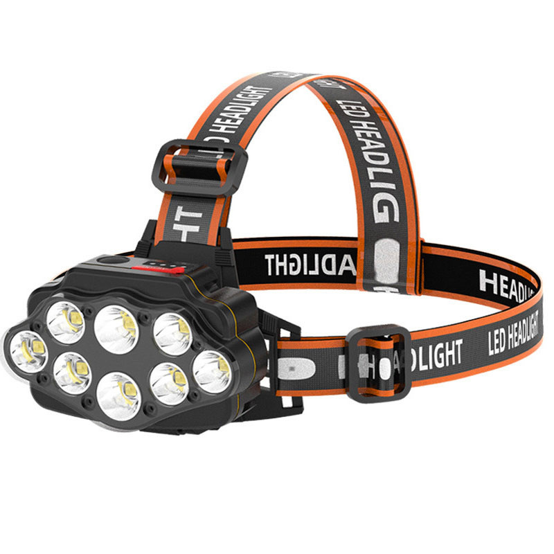 Lampă frontală cu 12 LED-uri, far reîncărcabilă prin USB, lanternă de camping super luminoasă, impermeabilă, pentru pescuit în aer liber, pentru drumeții.