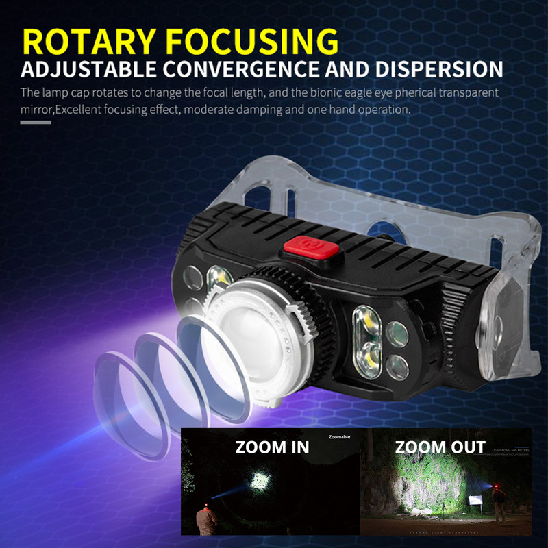 Far cu LED reîncărcabil super luminos, far cu 7 margele de lampă, far impermeabil pentru pescuit, far de lucru cu magnet