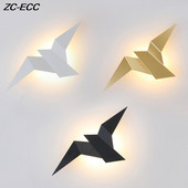 Aplice de perete cu păsări cu LED nordice Lampă modernă de artă din fier pentru dormitor Decor de interior Iluminat de perete pentru acasă Scări Corpuri de iluminat de noptieră