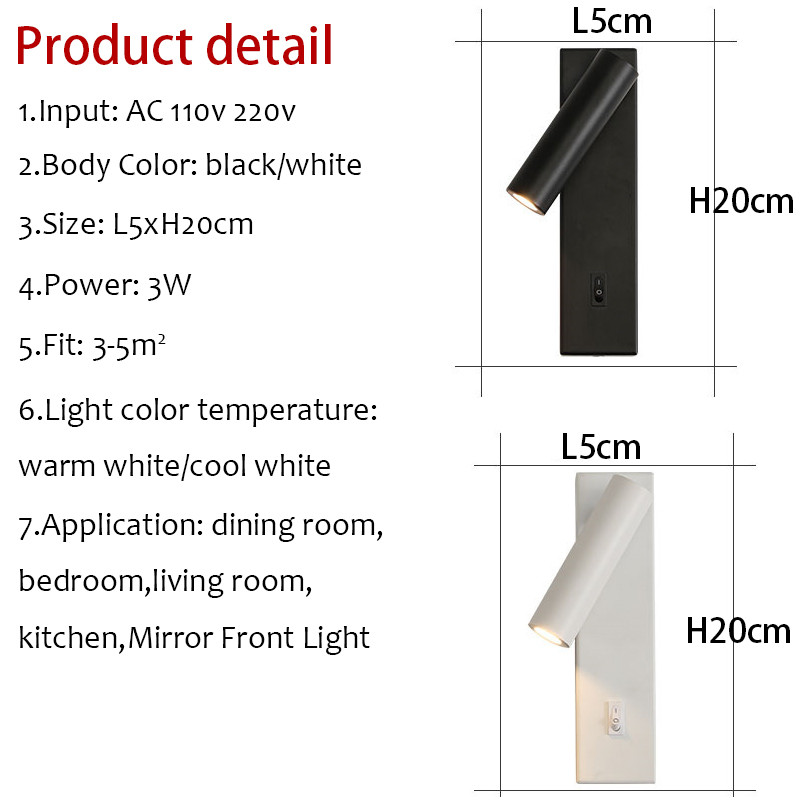 Lămpi de perete moderne creative cu LED pentru dormitor Lumină de noptieră Ajustabilă, minimalistă, pentru coridor, iluminare cu LED pentru culoar