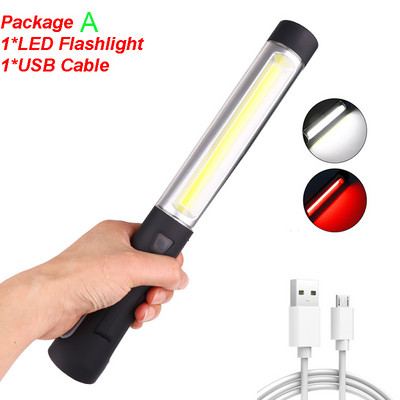 Prenosné pracovné svetlo COB LED svietidlo Magnetická baterka USB nabíjateľná 360-stupňová otočná pracovná lampa Flexibilná inšpekčná lampa s hákom