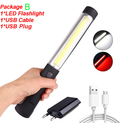 Prenosné pracovné svetlo COB LED svietidlo Magnetická baterka USB nabíjateľná 360-stupňová otočná pracovná lampa Flexibilná inšpekčná lampa s hákom