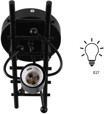 Επιτοίχιο φωτιστικό LED Creative E27 Φωτισμός εσωτερικού χώρου Μοντέρνο Παιδικό Φωτιστικό Δωματίου Iron Little Man Κρεβατοκάμαρα Σαλόνι Σκάλα Φωτιστικά τοίχου