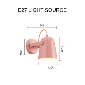 Nordic E27 LED стенна лампа ютия Въртящи се аплици светлина вътрешна домашна кухня спалня нощно шкафче хол декорация осветление