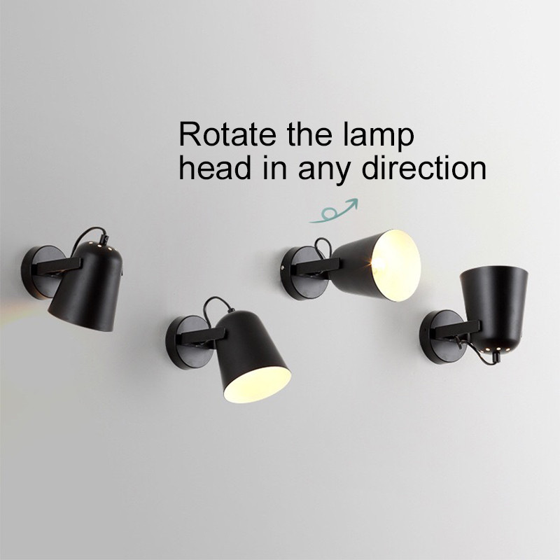 Lampă de perete cu LED-uri Nordic E27, fier Aplice rotative, lumină de interior, bucătărie, dormitor, noptieră, iluminare pentru decorarea sufrageriei