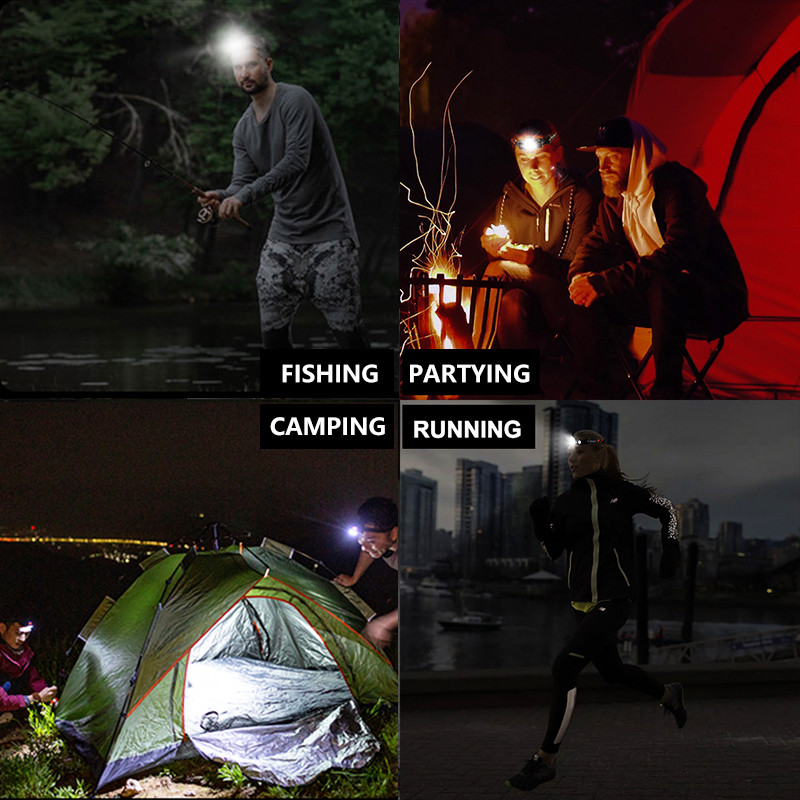 Far cu LED rezistent la apa Mini COB Lampa de lucru USB reincarcabila 18650 Far Lanterna 2 moduri Lămpi de cap cu lanternă de pescuit cu magnet