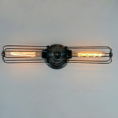 Amerikāņu industriāli kaltas dzelzs sienas lampa ar dubultgalvu Eeja pie gultas Guļamistaba Kafejnīca Koridors Restorāns Gaismas lampa