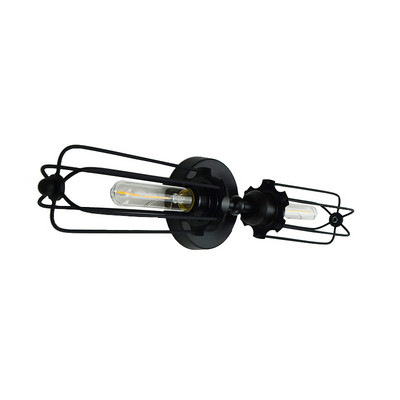 Amerikāņu industriāli kaltas dzelzs sienas lampa ar dubultgalvu Eeja pie gultas Guļamistaba Kafejnīca Koridors Restorāns Gaismas lampa