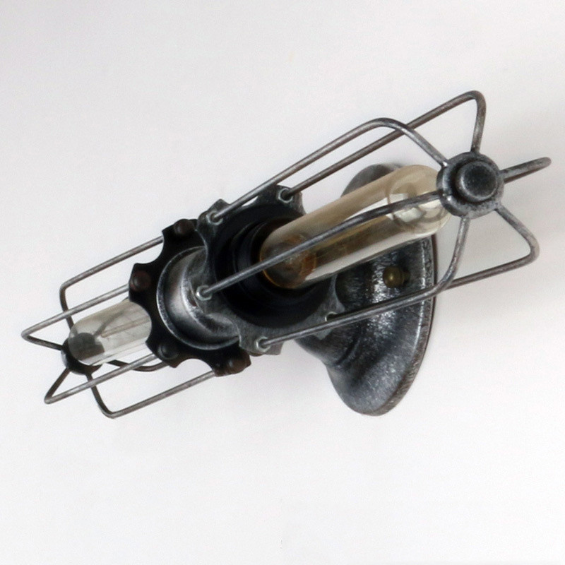 Amerikāņu industriāli kaltas dzelzs sienas lampa ar dubultgalvu Eeja pie gultas Guļamistaba Kafejnīca Koridors Restorāns Gaismas lampa