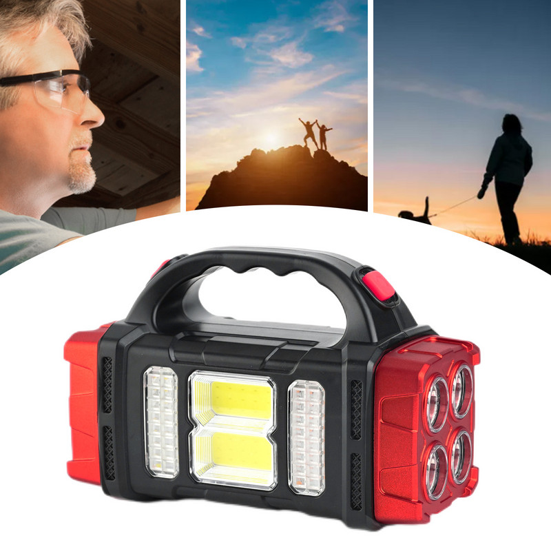 Lumină solară reflector LED portabil Reflector reîncărcabil prin USB Lumină de camping Magnet Lanternă Power Bank Lampă de construcție