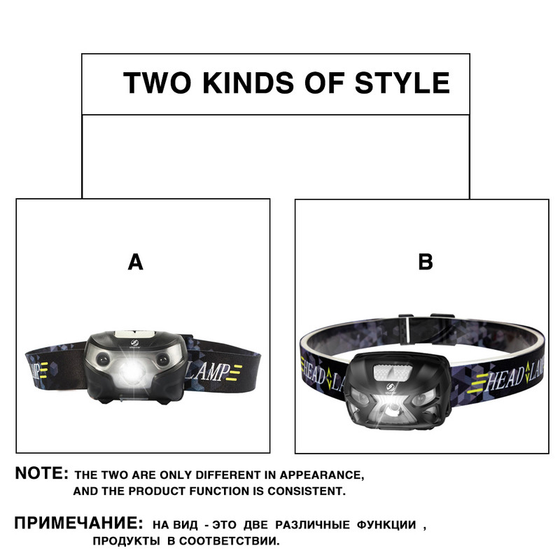 Far cu LED-uri reîncărcabilă Comutator senzor far rezistent la apă Super luminos 4 moduri de iluminare far de pescuit cu cablu USB