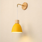 Lampă de perete nordică din lemn cu comutator Aplice de perete modernă pentru dormitor sufragerie coridor macaroon E27 iluminat decor pentru casă