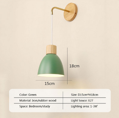 Lampă de perete nordică din lemn cu comutator Aplice de perete modernă pentru dormitor sufragerie coridor macaroon E27 iluminat decor pentru casă