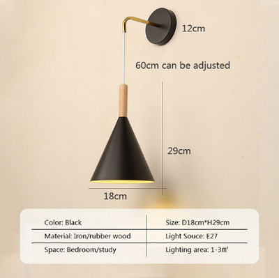 Lampă de perete nordică din lemn cu comutator Aplice de perete modernă pentru dormitor sufragerie coridor macaroon E27 iluminat decor pentru casă