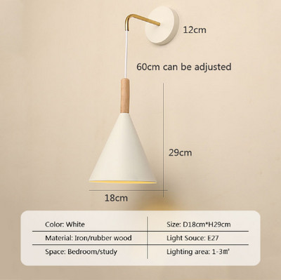 Lampă de perete nordică din lemn cu comutator Aplice de perete modernă pentru dormitor sufragerie coridor macaroon E27 iluminat decor pentru casă