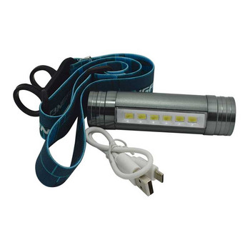 800 лумена 6* COB LED челник USB акумулаторен фар LED фенерче за глава 3-режимна челна лампа Фенерче Вградена 2200mAh батерия