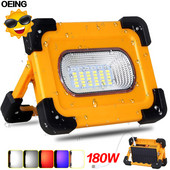 LED saulės darbo lemputė USB įkraunama nešiojama stovyklavimo lempa Powerbank Integruota baterija Prožektorių stovas Magnetinis remonto žibintas