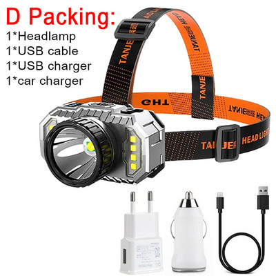 T6 LED Super Bright esilatern Peale paigaldatav taskulamp Tugev valgus väljas matkamiseks laetav ööpüügi esituli