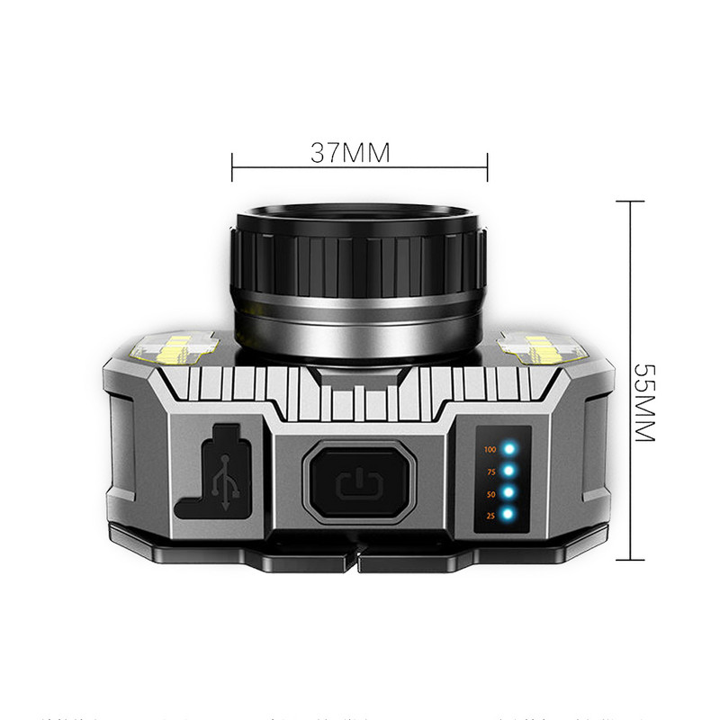 T6 LED Super Bright esilatern Peale paigaldatav taskulamp Tugev valgus väljas matkamiseks laetav ööpüügi esituli