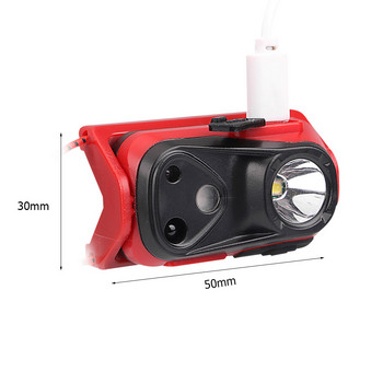 LED фар Работен челник USB акумулаторна водоустойчива фенерче ултралек сензор за движение челник за къмпинг туризъм риболов