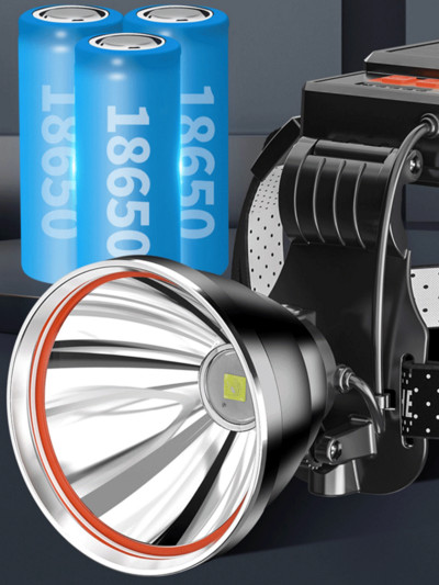 Indukčná čelová lampa Nabíjateľná LED čelová lampa Super jasná blikajúca čelová lampa Vodotesná kempingová poľovnícka pochodeň
