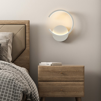 Μοντέρνο LED φωτιστικό τοίχου σκανδιναβικό σαλονάκι Φωτιστικό τοίχου φόντου Υπνοδωμάτιο δίπλα στο κρεβάτι Εσωτερικός φωτισμός τετράγωνο στρογγυλό πλαίσιο βάσης