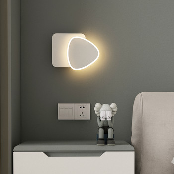 Модерна LED стенна лампа Светлини скандинавски фон за всекидневна Стенна лампа Спалня Нощно осветление Вътрешно осветление квадратно кръгло базово шаси