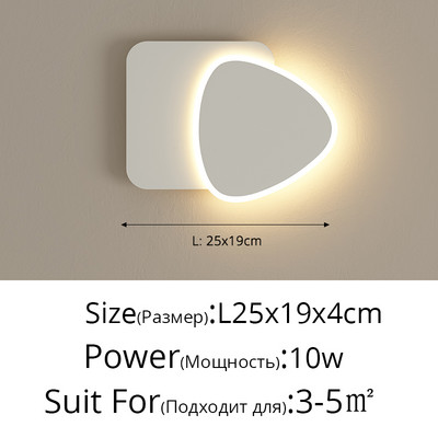 Modern LED fali lámpa világítás Nordic nappali háttér fali lámpa hálószoba éjjeli beltéri világítás négyzet alakú kerek alváz