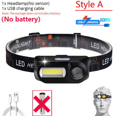 Lanternă portabilă cu LED în aer liber, 6 moduri, reîncărcabilă prin USB, lanternă, lanternă, far cu LED COB, lanternă pentru camping