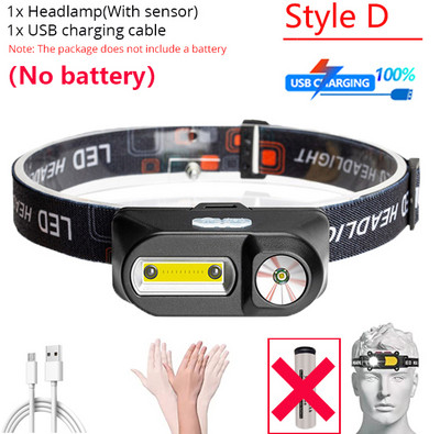 Lanternă portabilă cu LED în aer liber, 6 moduri, reîncărcabilă prin USB, lanternă, lanternă, far cu LED COB, lanternă pentru camping