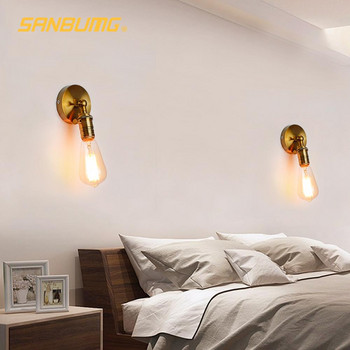 Μοντέρνο βιομηχανικό φωτιστικό τοίχου Ε27 Υποδοχή ρυθμιζόμενης γωνίας Σαλόνι Πίσω τοίχος Υπνοδωμάτιο κομοδίνο Μπάνιο καθρέφτης μπροστινό φως