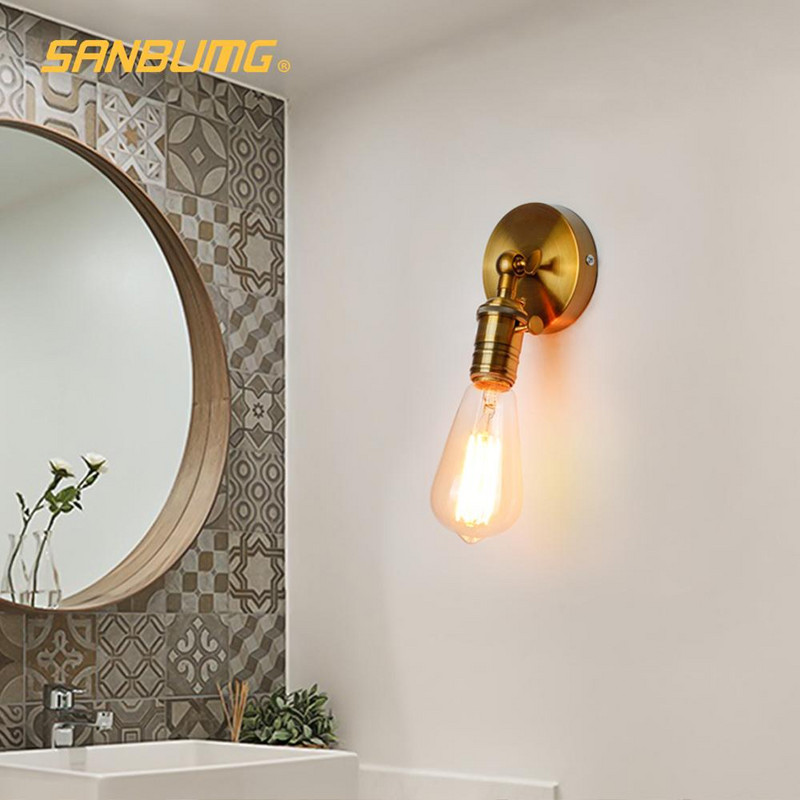 Aplică industrială modernă E27, unghi reglabil, sufragerie, perete din spate, dormitor, oglindă pentru baie, lumină frontală