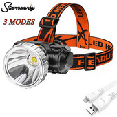 Erőteljes fejlámpa horgászfényszóró Beépített akkumulátoros LED fejlámpa Fejre szerelhető USB újratölthető zseblámpa kempingtúrához