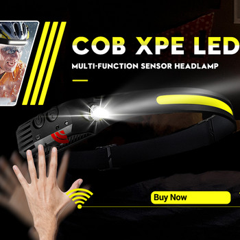 COB LED Преносим прожектор Фенер Мини Мултифункционален индукционен челник със силна светлина Cob Приключенски риболов на открито