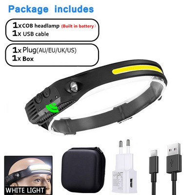 COB LED prenosná baterka s reflektorom, mini multifunkčná silná indukčná čelovka, Cob, vonkajšie dobrodružstvo, rybolov