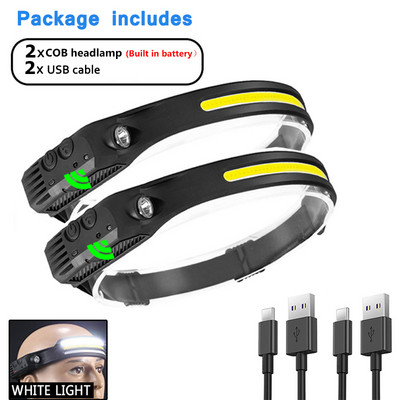 COB LED prenosná baterka s reflektorom, mini multifunkčná silná indukčná čelovka, Cob, vonkajšie dobrodružstvo, rybolov
